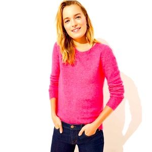 LOFT Crossover Bar Open Back Sweater Bubblegum Pink XL